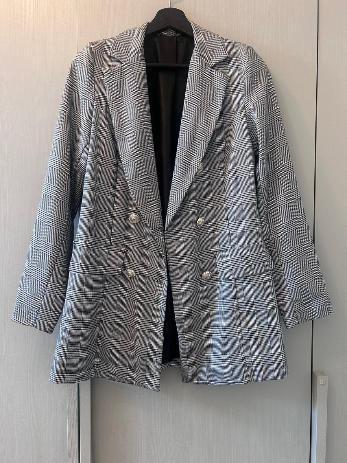 Getailleerde geruite blazer maat XS/S, Ophalen of Verzenden, Zo goed als nieuw, Jasje, Maat 36 (S)