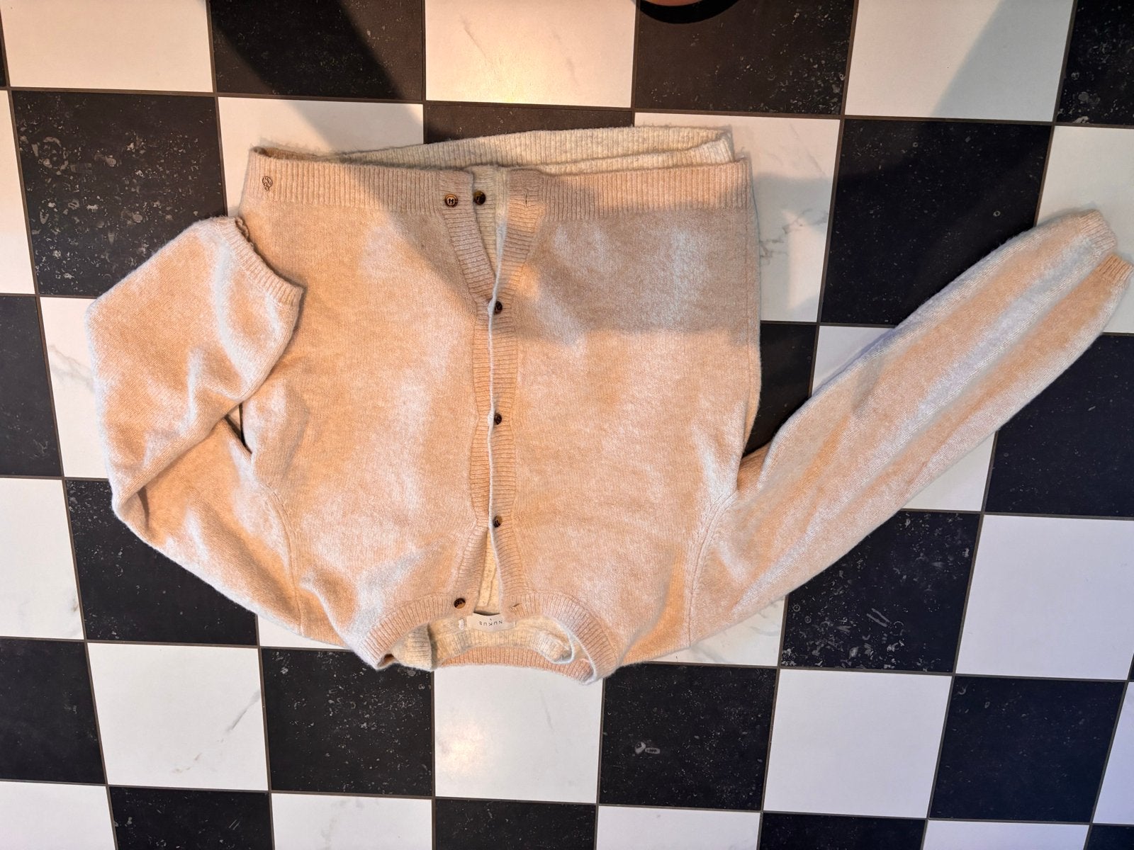 Nukus Mia Cardigan Maat L, Ophalen of Verzenden, Zo goed als nieuw, Maat 42/44 (L), Beige