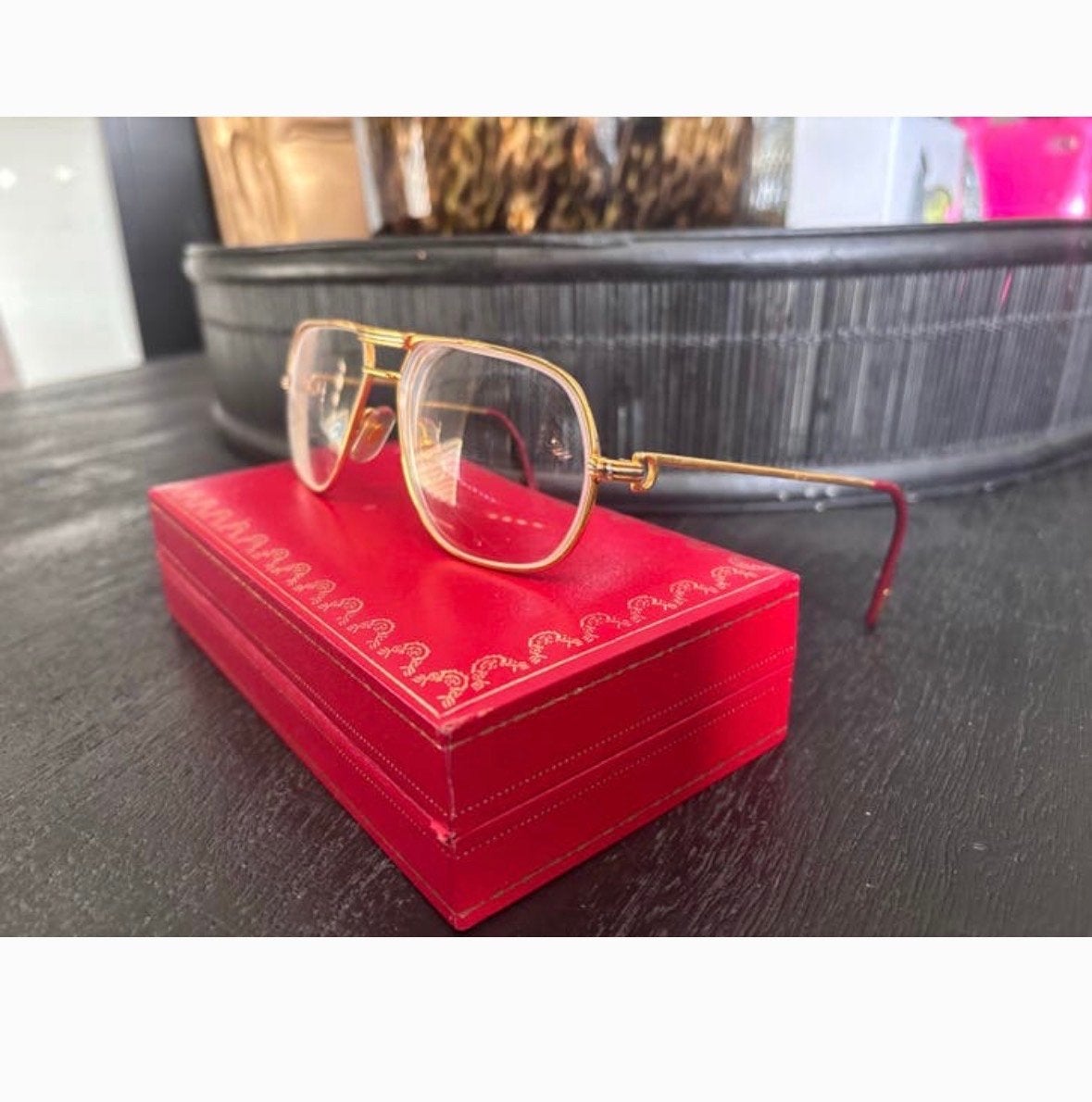 Vintage Cartier Bril - Goud Montuur, Overige merken, Gebruikt, Overige kleuren, Ophalen of Verzenden