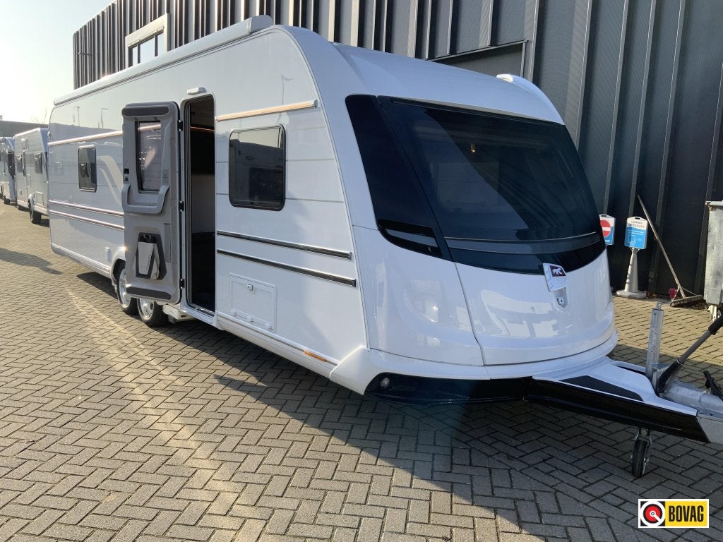 Tabbert Cellini 750 HTD Slide out 9 Huisshow 15 t/m25 okt, Rondzit, 7 tot 8 meter, Bedrijf, Overige typen
