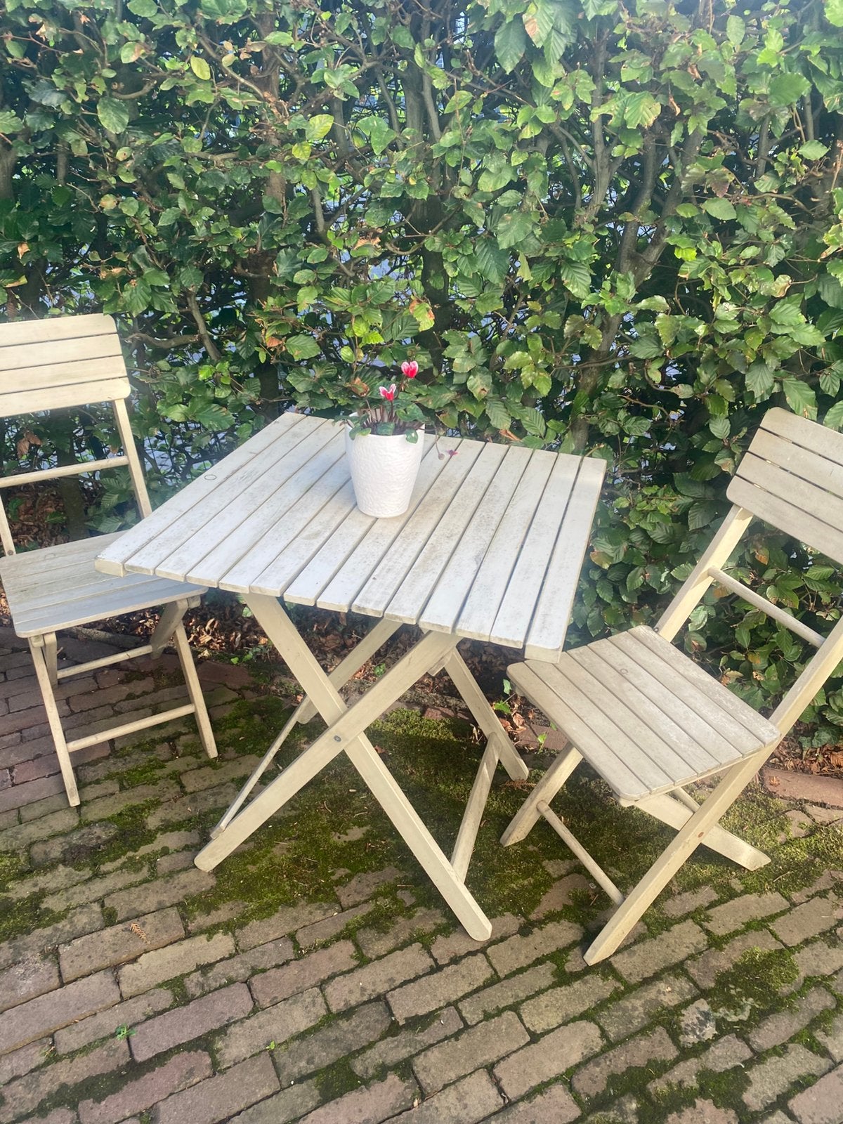 Bistroset hout, Gebruikt, Tuinset, Hout, Ophalen