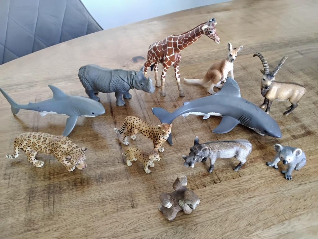 Schleich partij dieren, 12 stuks., Ophalen of Verzenden, Zo goed als nieuw, Hond of Kat, Beeldje of Figuurtje