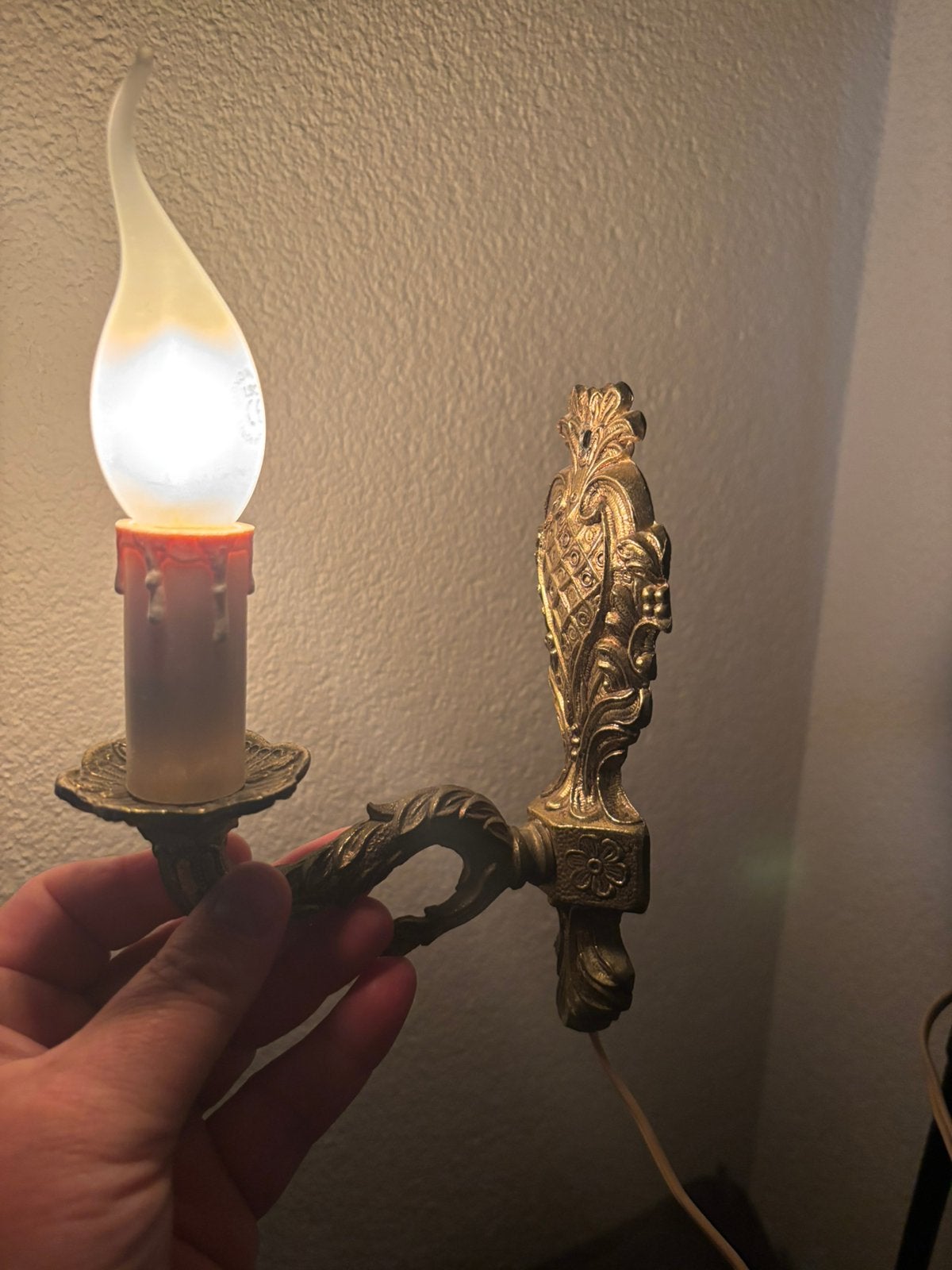 Koperen antieke wandlamp, Ophalen of Verzenden, Zo goed als nieuw