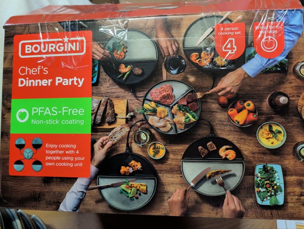 BOURGINI Chef's Dinner Party - PFAS-vrij kooktoestel, Ophalen of Verzenden, Nieuw, 4 t/m 7 personen
