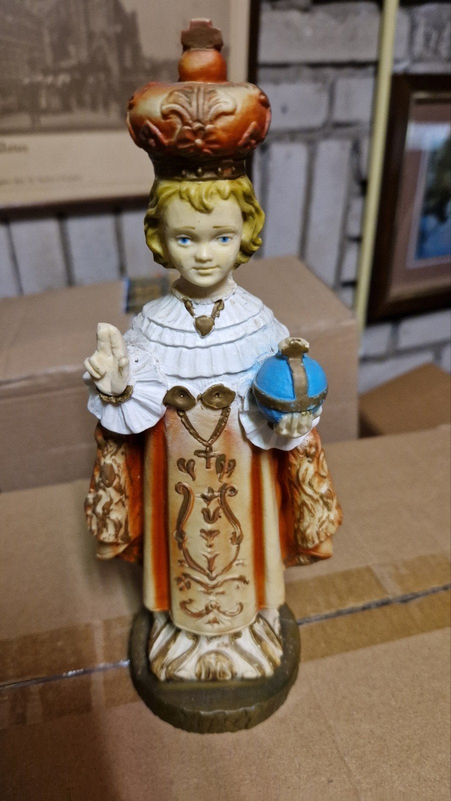 Beeldje van het Kindje Jezus van Praag, ca. 20 cm hoog, Antiek en Kunst, Ophalen of Verzenden