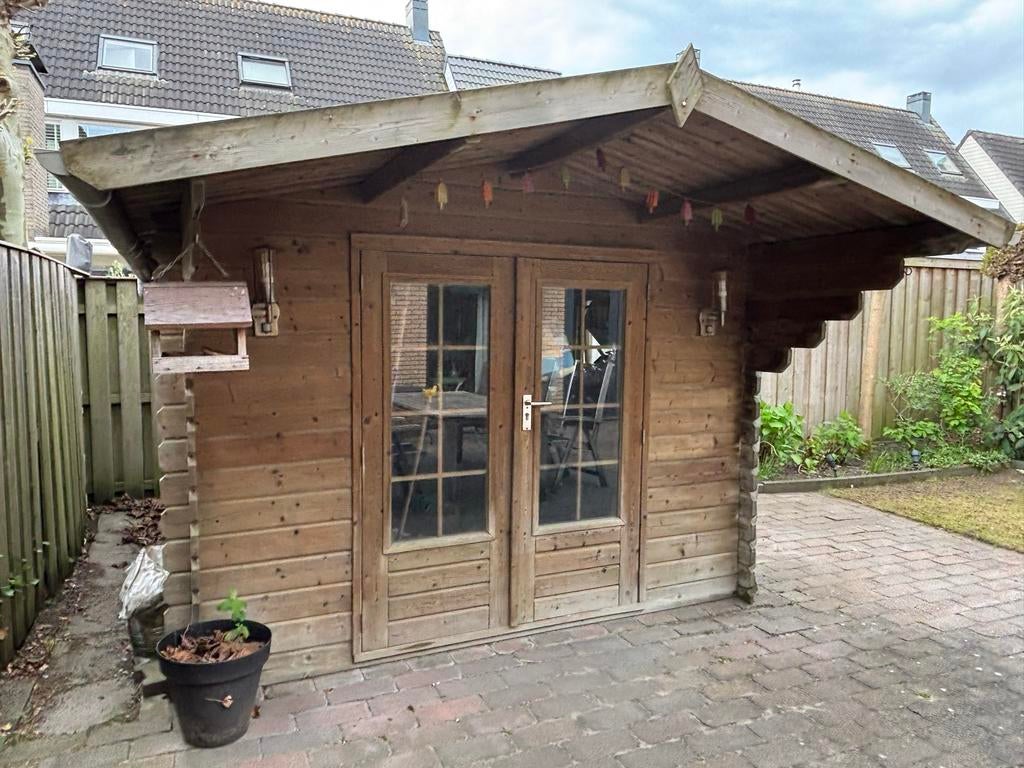 Houten Tuinhuis met Dubbele Deuren en Ramen, Tuin en Terras, Tuinhuizen, 200 tot 400 cm, 250 tot 500 cm, Ophalen of Verzenden