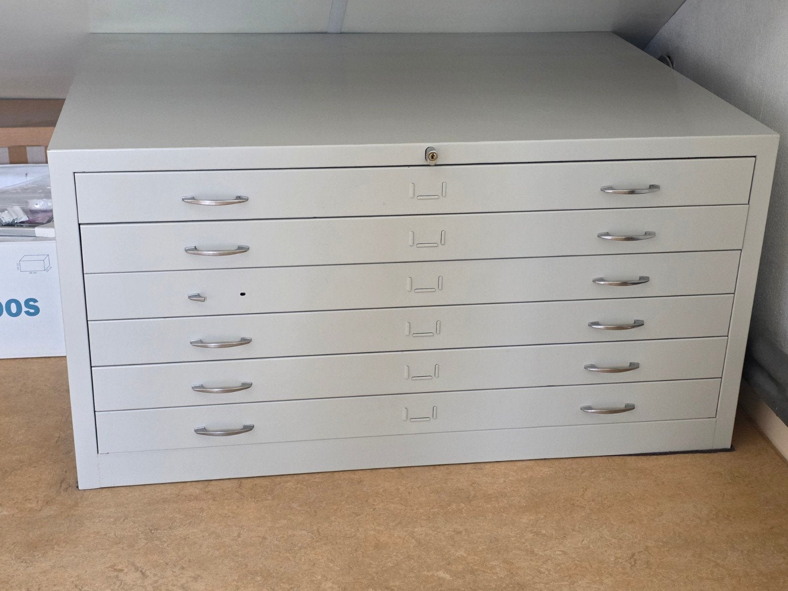 Stalen ladenkast voor tekeningen en papier, Ophalen, Gebruikt, 5 laden of meer, Minder dan 100 cm