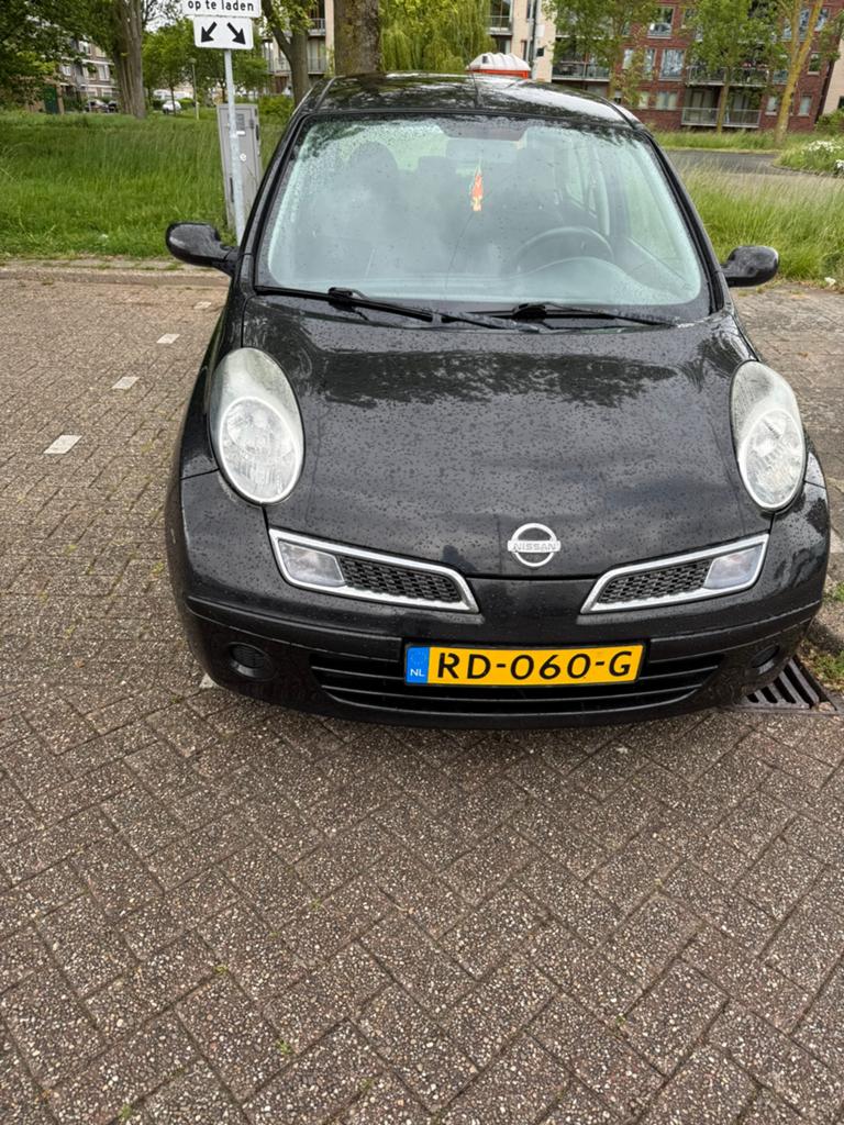 Nissan Micra 1.2 48KW 5DR 2008 Zwart , Airco, 111550KM, Auto's, 31 €/maand, 4 cilinders, Handgeschakeld, Grijs