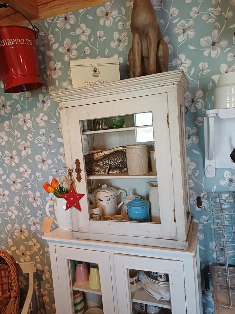 Brocante Vitrinekastje, Antiek en Kunst, Curiosa en Brocante, Ophalen of Verzenden