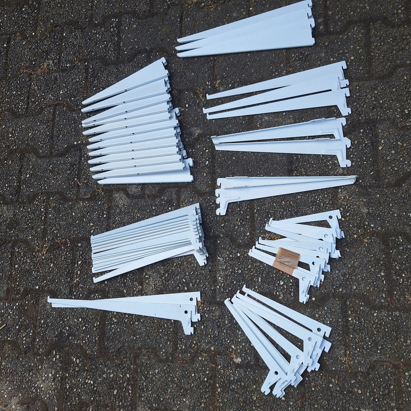 Partij witte plankdragers - diverse maten, Ophalen, Gebruikt