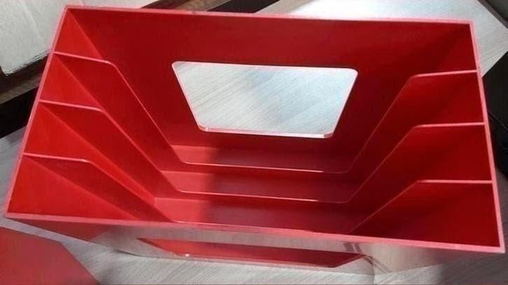 vinyl krat kunsstof retro elpees, (8 rood, 2 oranjeachtig)., Ophalen of Verzenden, Gebruikt, 12 inch