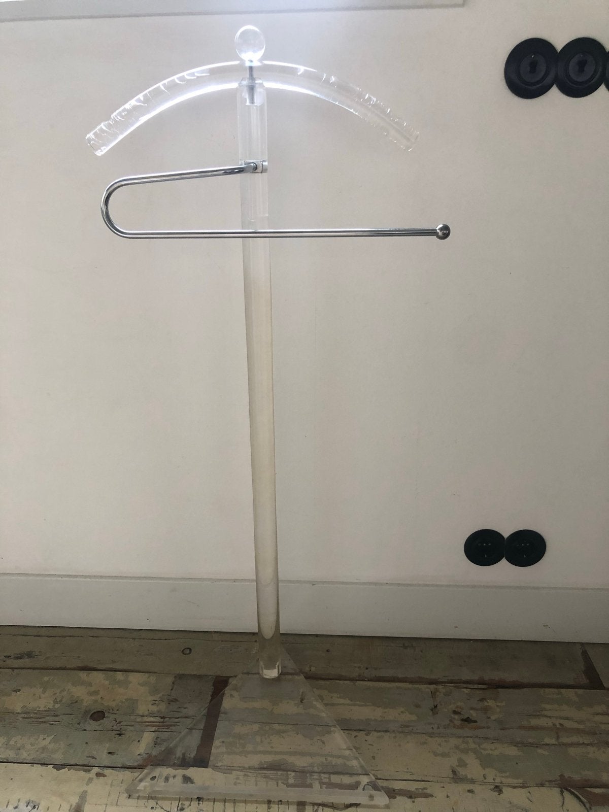 Transparante dressboy met metalen stang, Ophalen, Kunststof, Gebruikt, Staande kapstok