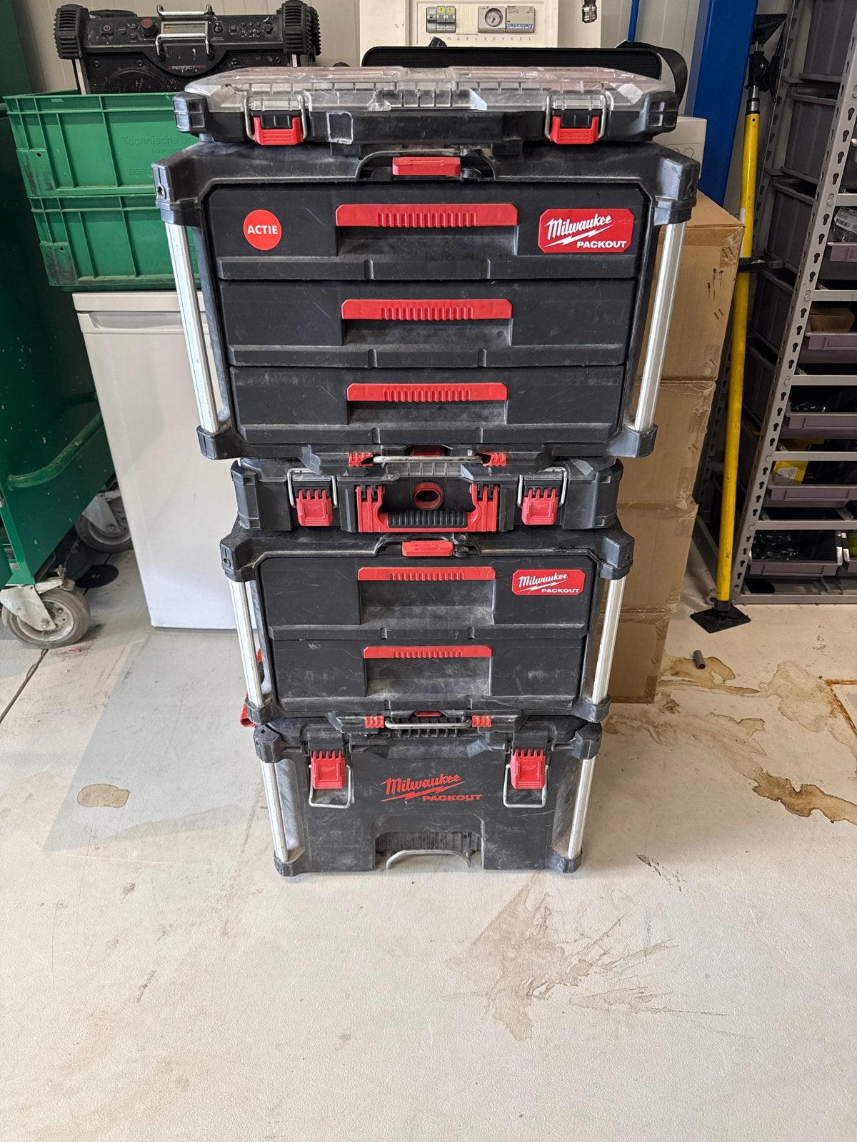 Milwaukee Packout gereedschapskistenset met lades, Ophalen of Verzenden, Gebruikt