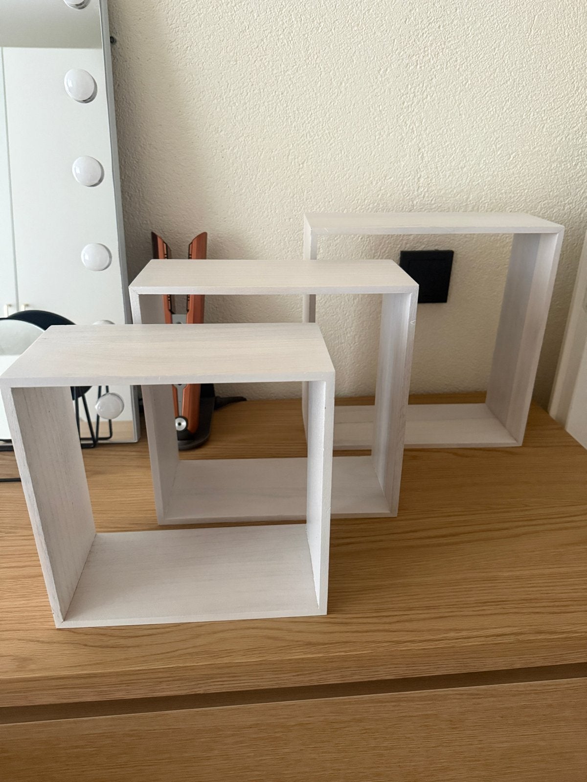 Set van 3 witte kubus wandplanken, Ophalen, Nieuw