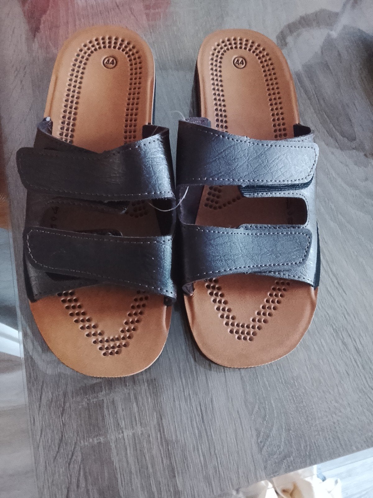 Nieuwe ongedragen Heren Sandalen/Slippers Maat:44., Sandalen, Bruin, Nieuw, Ophalen of Verzenden