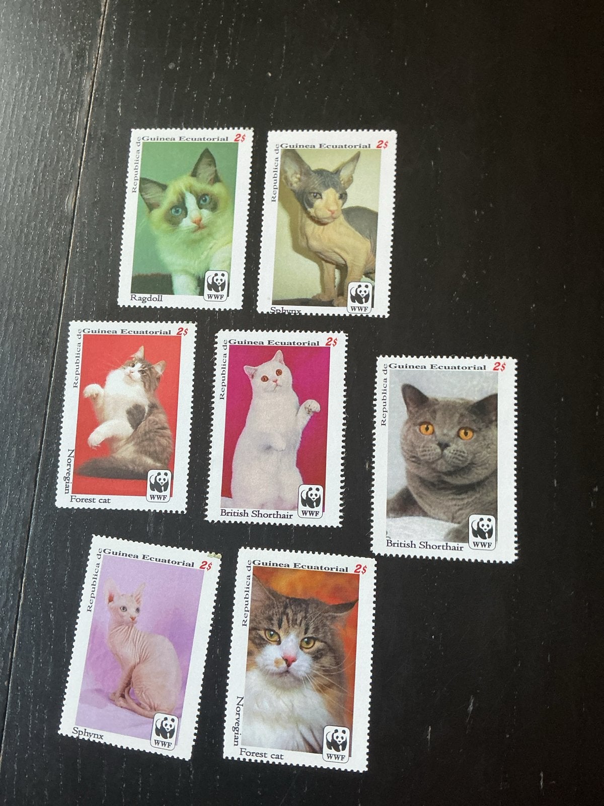 Postzegels Equatoriaal-Guinea WWF Katten, Ophalen of Verzenden, Gestempeld, Dier of Natuur