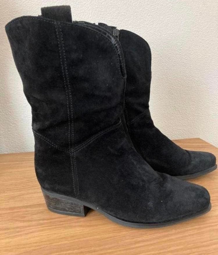 GABOR - maat 36 - zwart suede - ZGAN - cowboy laarzen, Ophalen of Verzenden, Zo goed als nieuw, Zwart