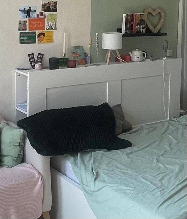 Headboard/hoofdeinde IKEA BRIMNES met bergruimte, Huis en Inrichting, Slaapkamer | Bedden, Ophalen, Gebruikt, Wit, Tweepersoons