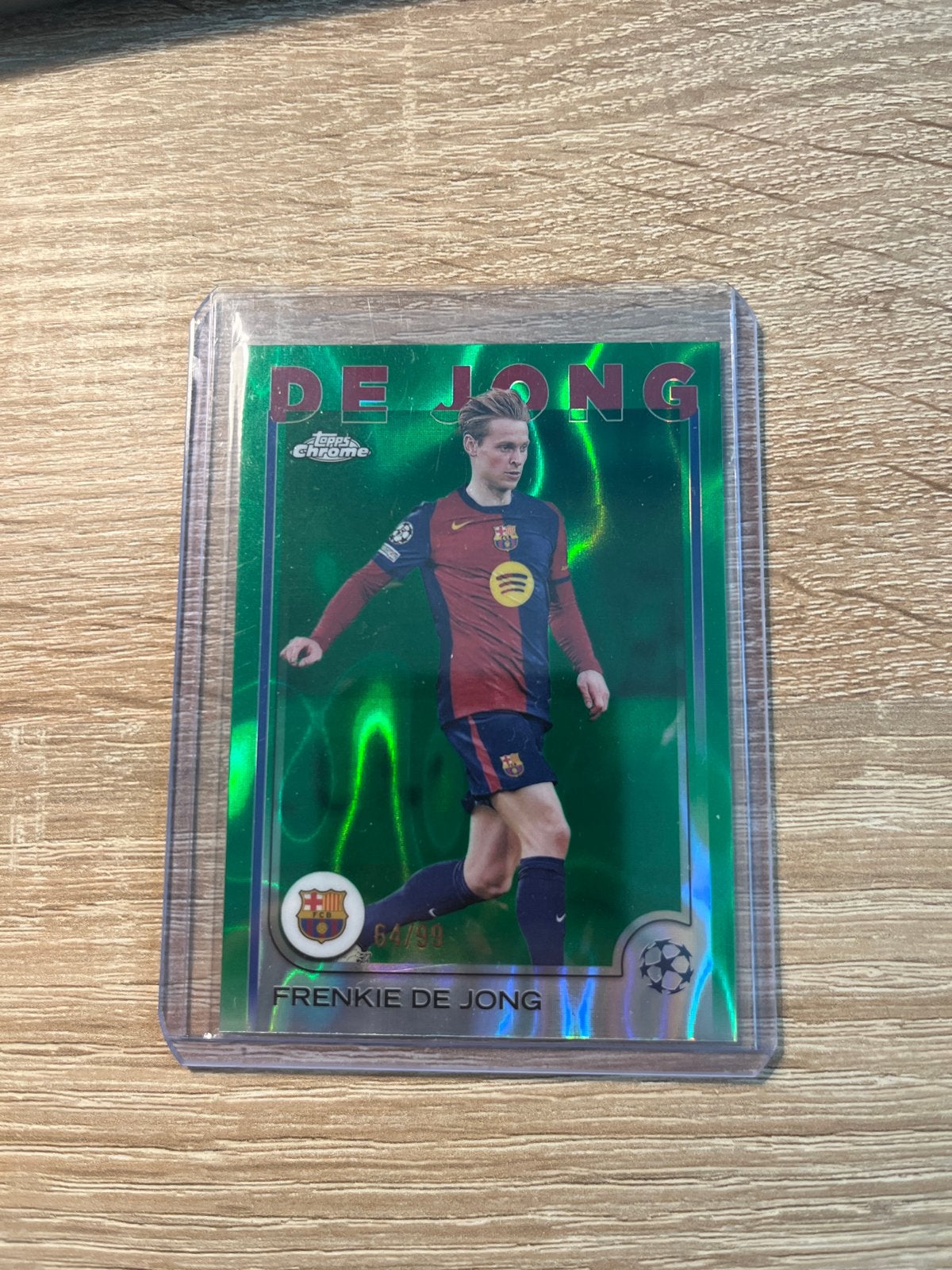 Frenkie de Jong Topps Chrome Groene Parallel 64/99, Verzamelen, Ophalen of Verzenden, Zo goed als nieuw, Buitenlandse clubs, Spelerskaart