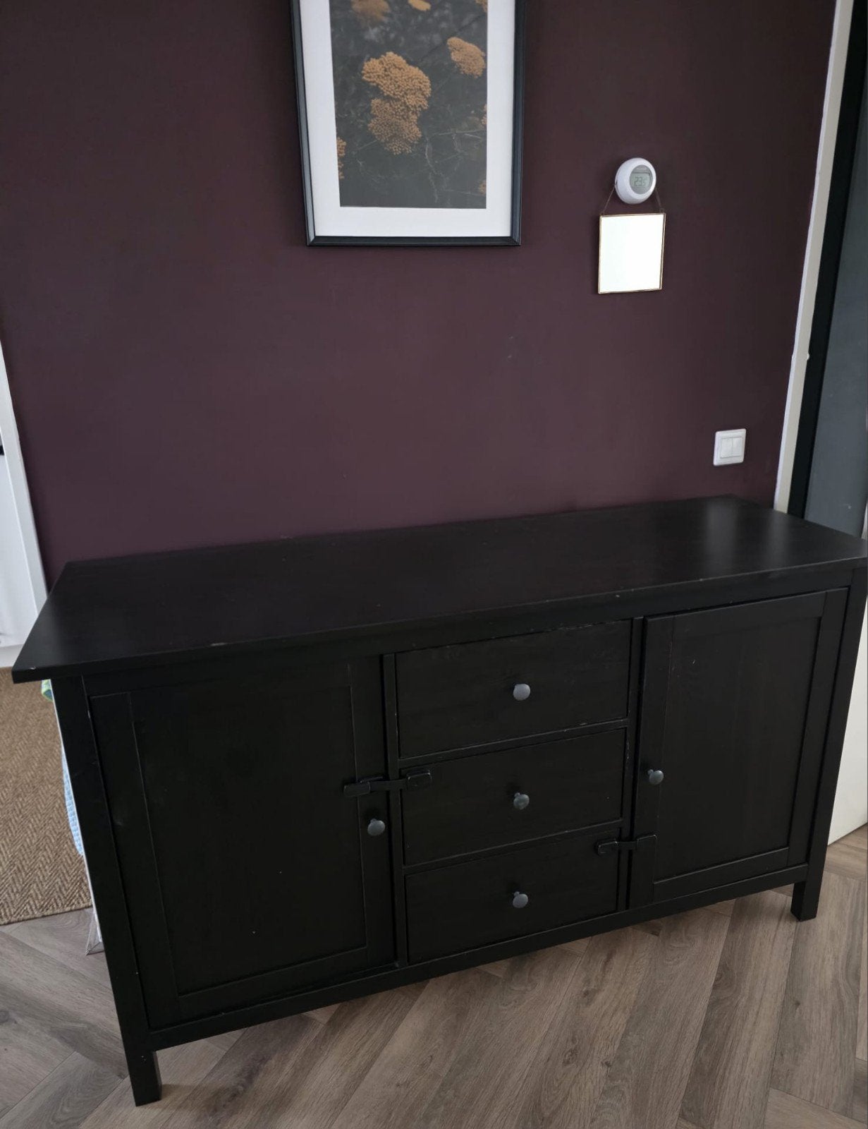 Ikea Hemnes Dressoir Zwart - Praktisch en Stijlvol, Ophalen, Gebruikt, 100 tot 150 cm, Klassiek, Landelijk