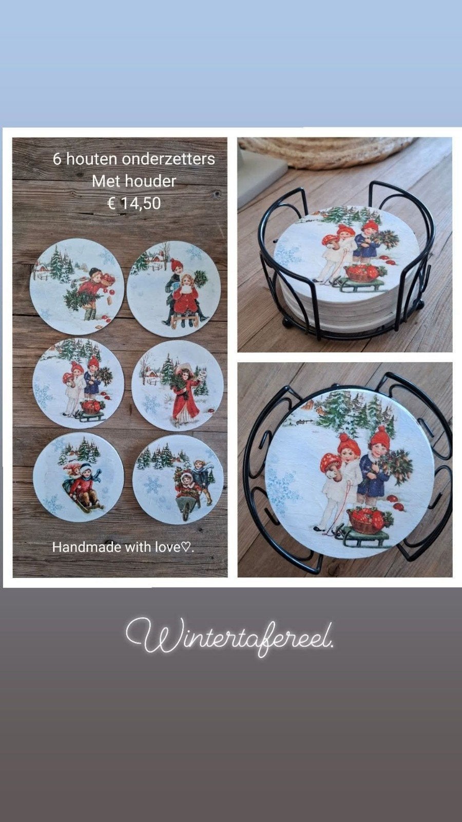 leuke nostgalische houten onderzetters., Ophalen of Verzenden