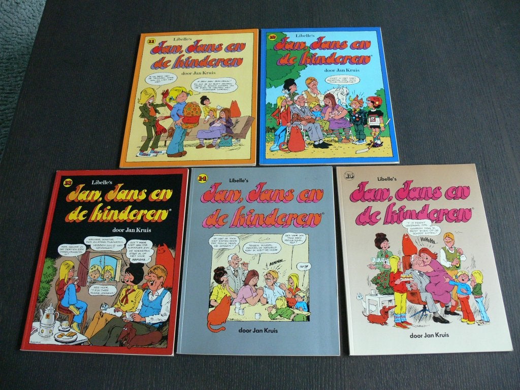 Jan, Jans en de kinderen - deel 11 t/m 15, Meerdere stripboeken, Verzenden, Zo goed als nieuw