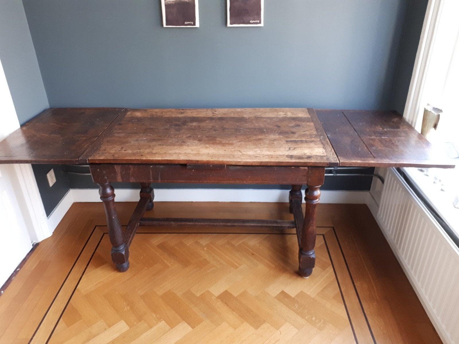 Antieke uitschuifbare (Spaanse tapas) eettafel massief hout, Antiek en Kunst, Ophalen