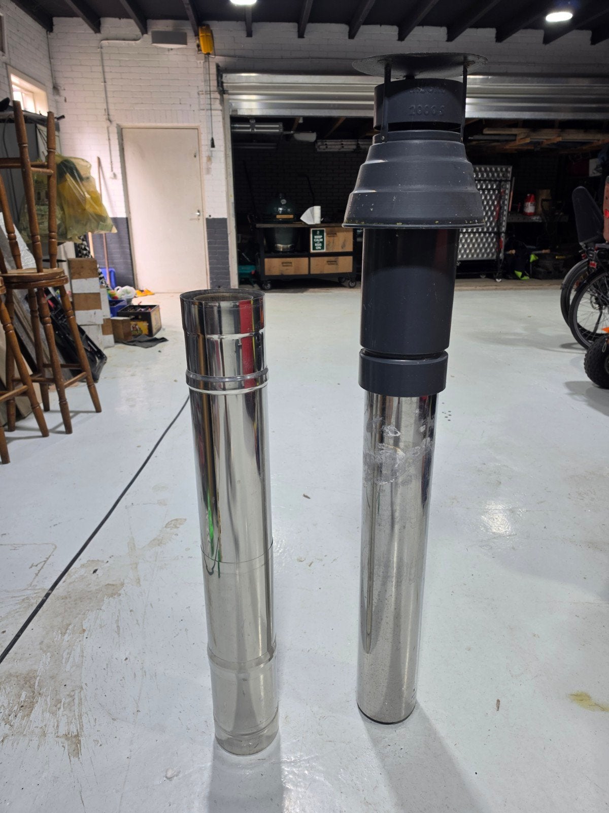 RVS Dubbelwandige Afvoerbuis 100/150mm met Afzuigkap, Ophalen, Gebruikt, Afzuiger