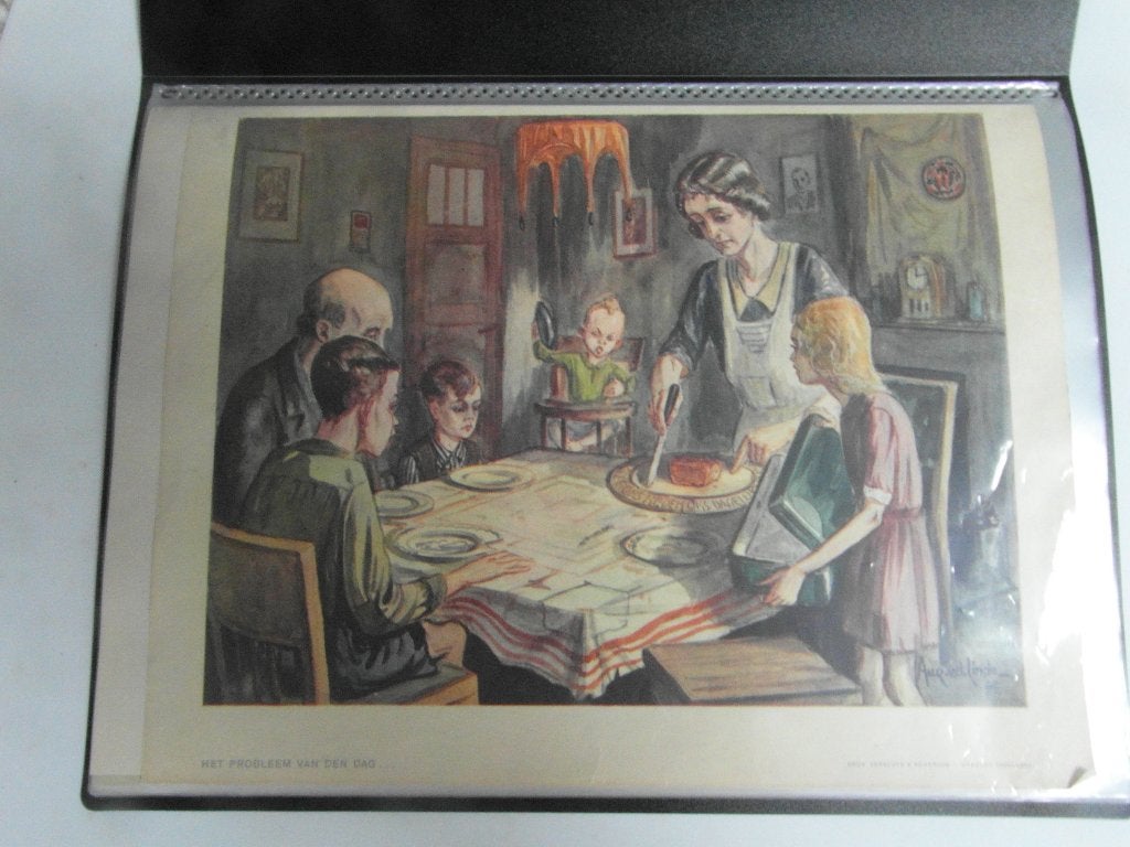 Aug.v.d.Linde maakte serie van 18 aquarellen in 1945 over, Ophalen of Verzenden, Reproductie, Aquarel