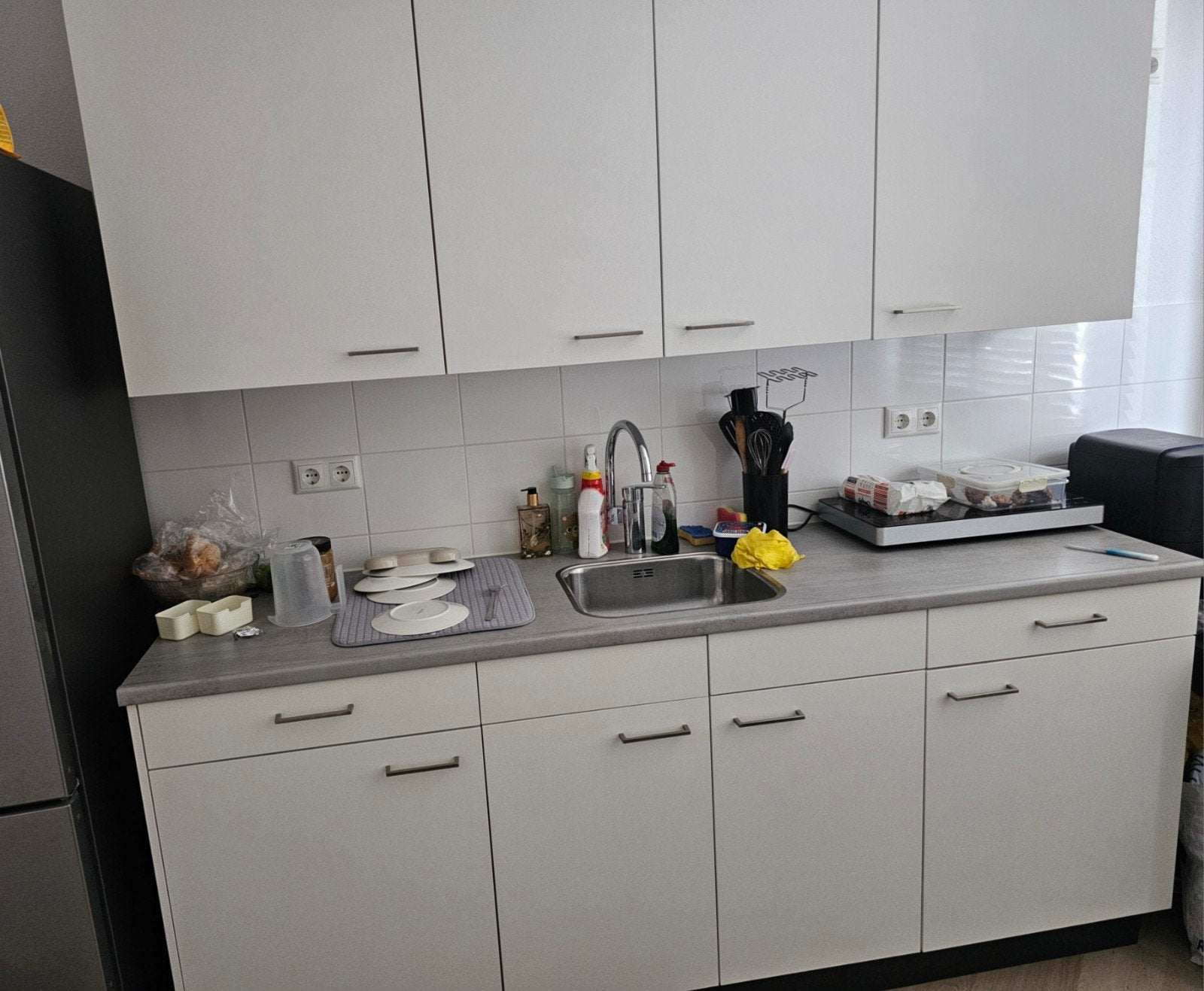 Bruynzeel Keuken met 4 Boven- en 4 Onderkasten, Ophalen, Wit, Enkelwandige keuken