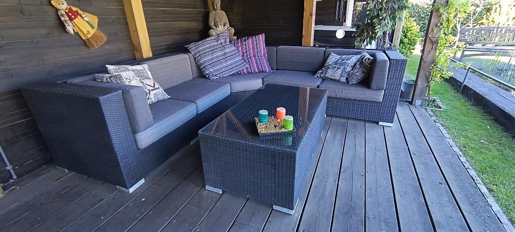 Loungeset, Ophalen, 5 zitplaatsen, Kunststof, Gebruikt