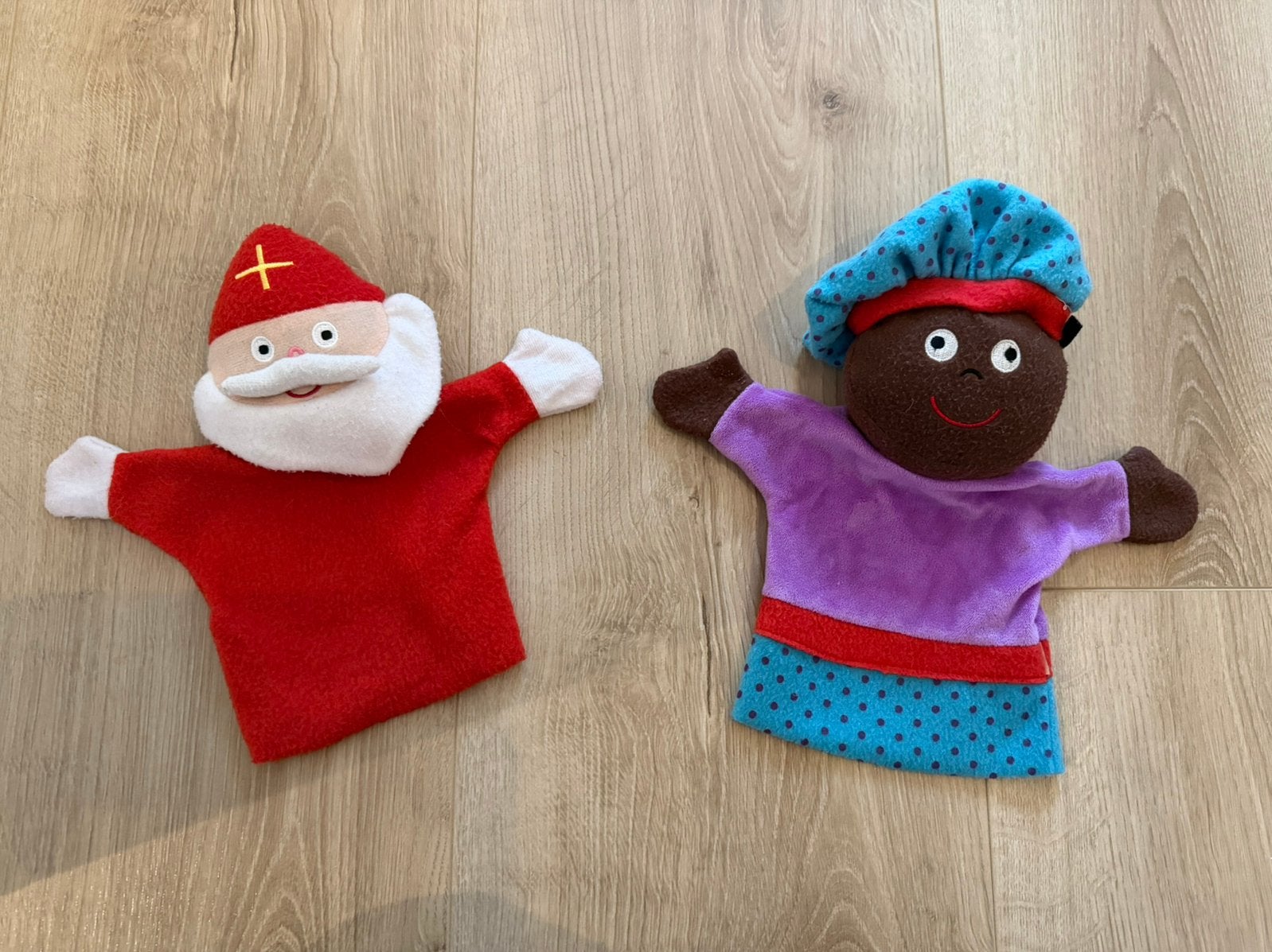 Handpoppen sinterklaas en zwarte piet, Ophalen of Verzenden, Gebruikt