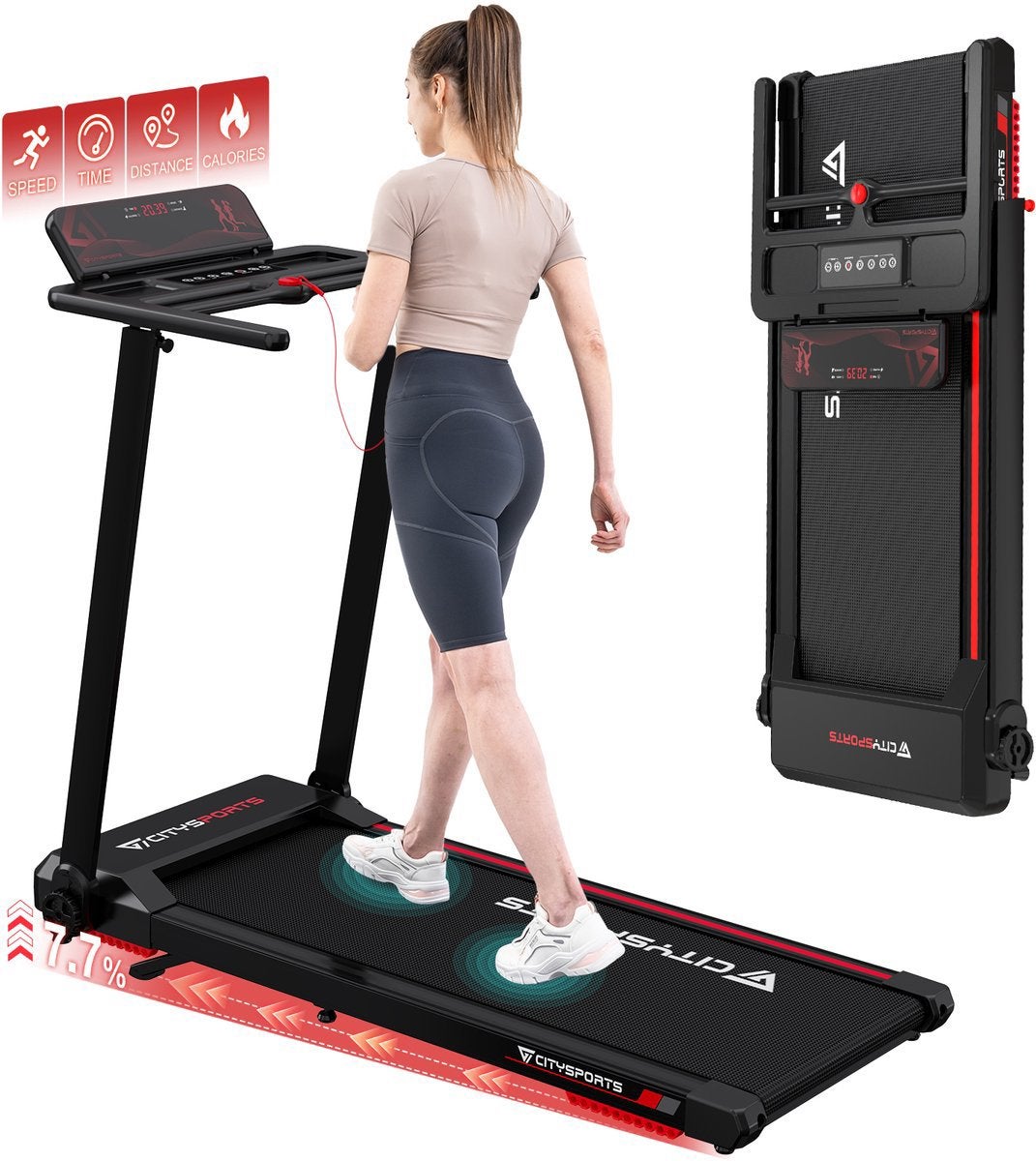 CITYSPORTS WP9 elektrische loopband-opvouwbare loopband, Sport en Fitness, Ophalen, Zo goed als nieuw, Loopband