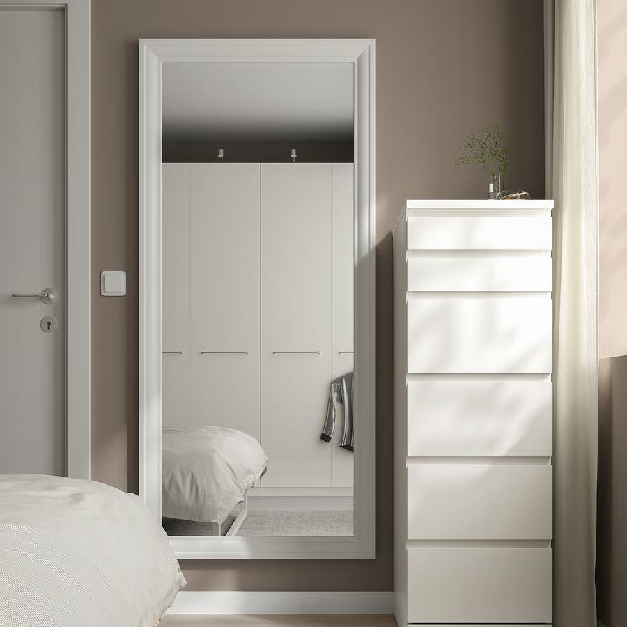 Wit Ikea spiegel Hemnes 75x165 cm zga nieuw, Ophalen of Verzenden, Zo goed als nieuw, 75 tot 100 cm, 150 tot 200 cm