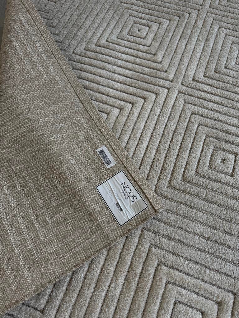 NOUS living vloerkleed 200 x 290, Ophalen, Japandi, Crème, Gebruikt