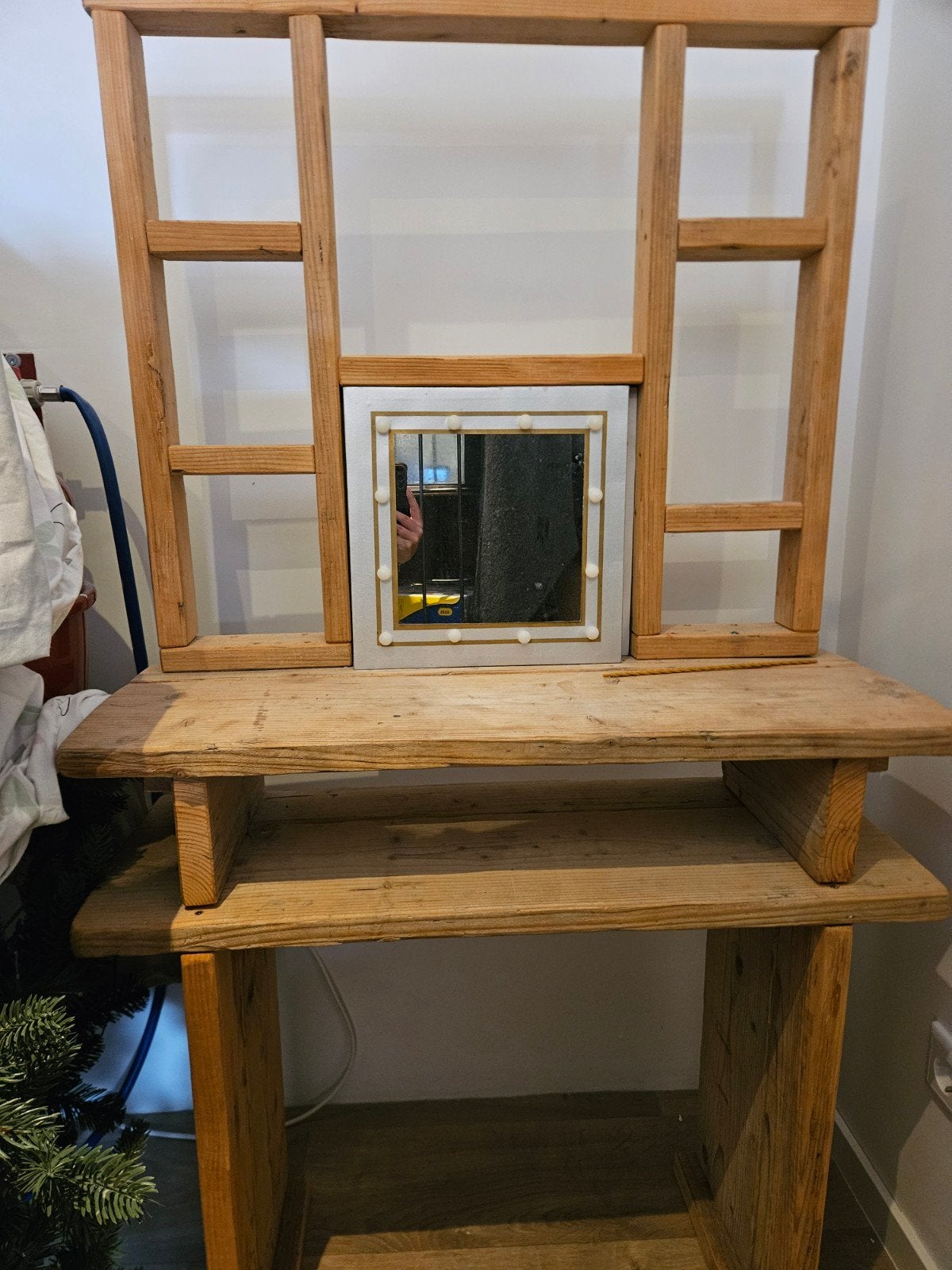Mooie houten kaptafel met spiegeltje voor kind, Huis en Inrichting, Tafels | Kaptafels, Ophalen, Gebruikt, 100 tot 150 cm, 50 tot 100 cm
