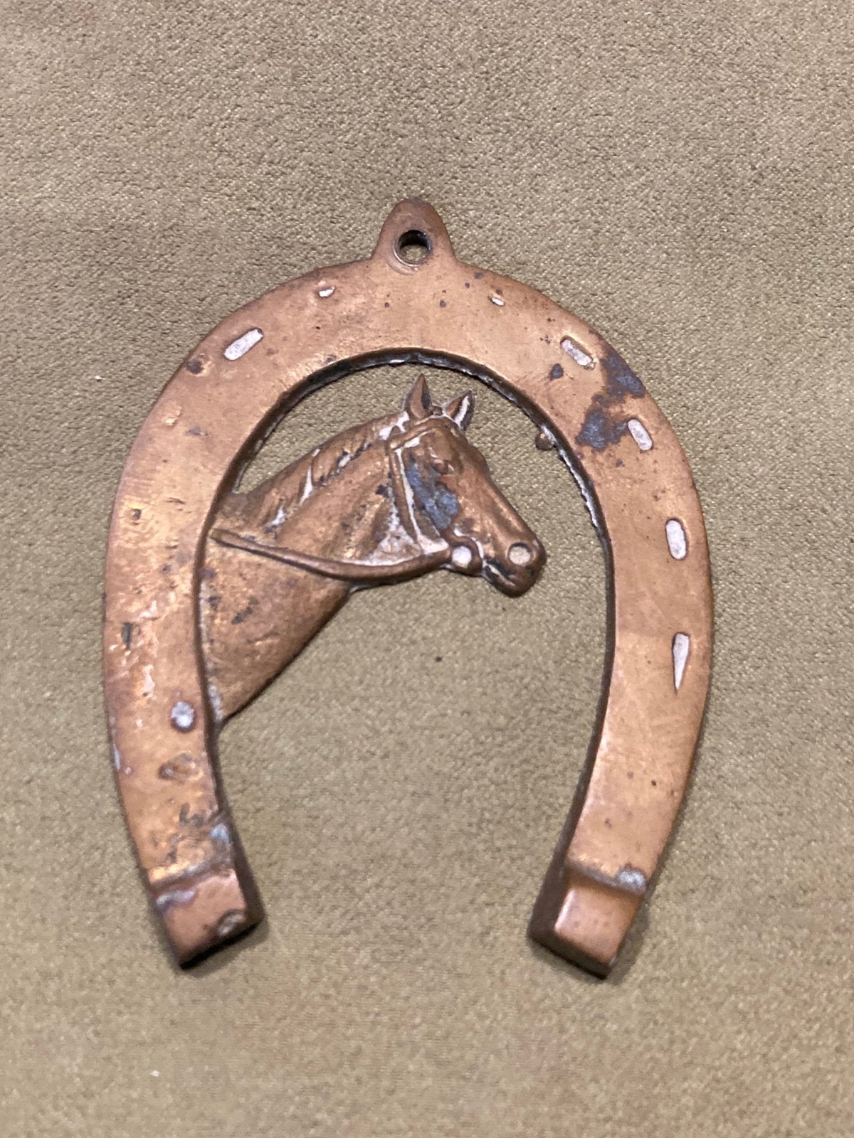 Vintage hoefijzer met paard, deurdecoratie (071025), Ophalen of Verzenden, Koper