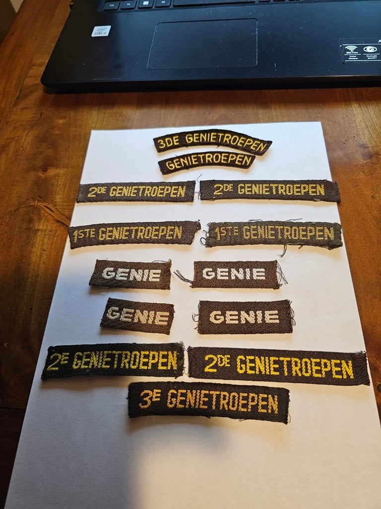 GROOT LOT  VERSCHILLENDE   GENIE STAATNAMEN, Ophalen of Verzenden, Landmacht, Nederland, Embleem of Badge
