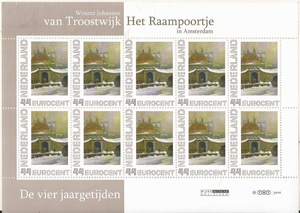 Wouter van Troostwijk - Het raampoortje in Amsterdam vel 10s, Postzegels en Munten, Ophalen of Verzenden, Na 1940, Postfris