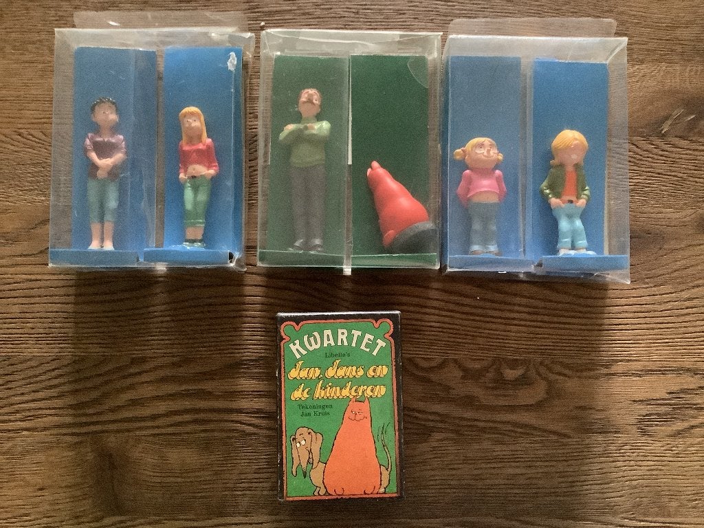Jan jans en de kinderen beeldjes met kwartet, Ophalen of Verzenden, Gebruikt, Mens