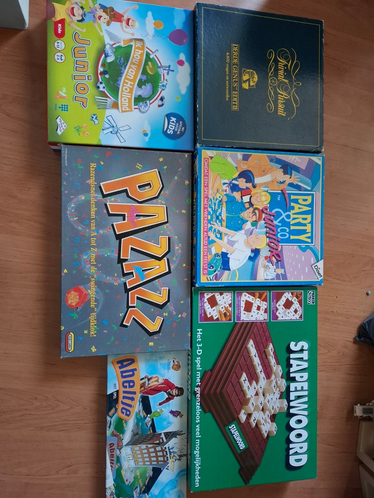 Diverse Bordspellen: Party & Co Junior, Pazzazz, Stapelwoord, Drie of vier spelers, Ophalen of Verzenden, Gebruikt, Diverse