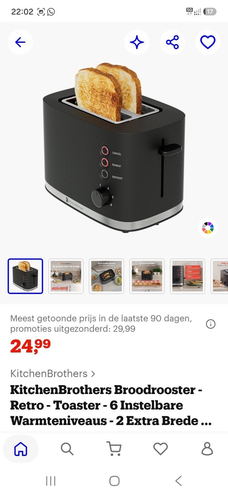 KitchenBrothers Retro Broodrooster nieuw, Ophalen of Verzenden, Nieuw