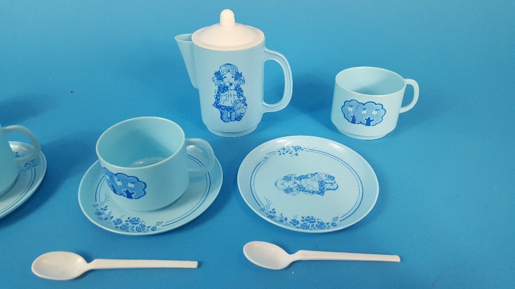 Vintage Sarah kay theeservies, speelgoed servies, blauw. 6C1, Antiek en Kunst, Antiek | Speelgoed, Ophalen of Verzenden