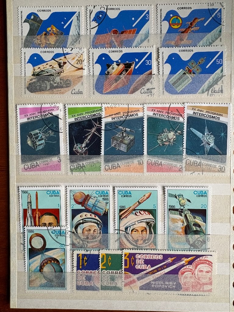 Cuba Ruimtevaart, Postzegels en Munten, Ophalen of Verzenden, Gestempeld, Overige thema's