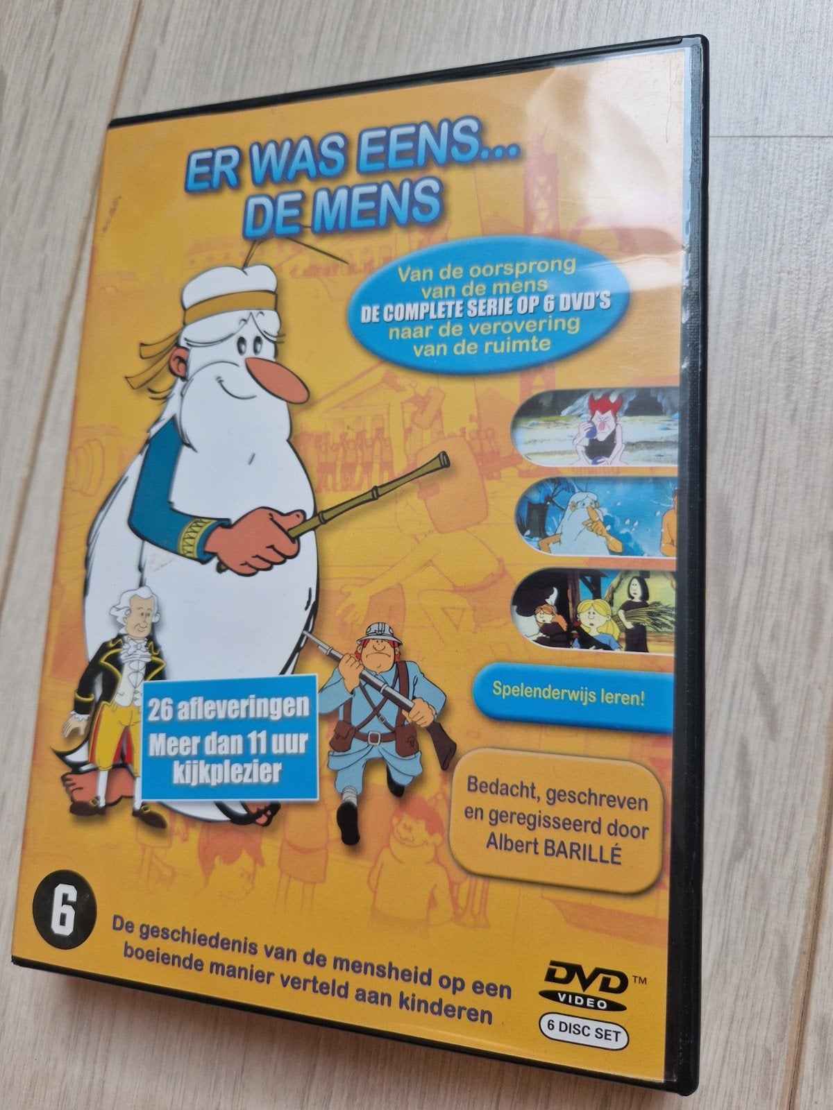 dvd boxset er was eens de mens compleet albert barille dvd's, Cd's en Dvd's, Dvd's | Tekenfilms en Animatie, Zo goed als nieuw