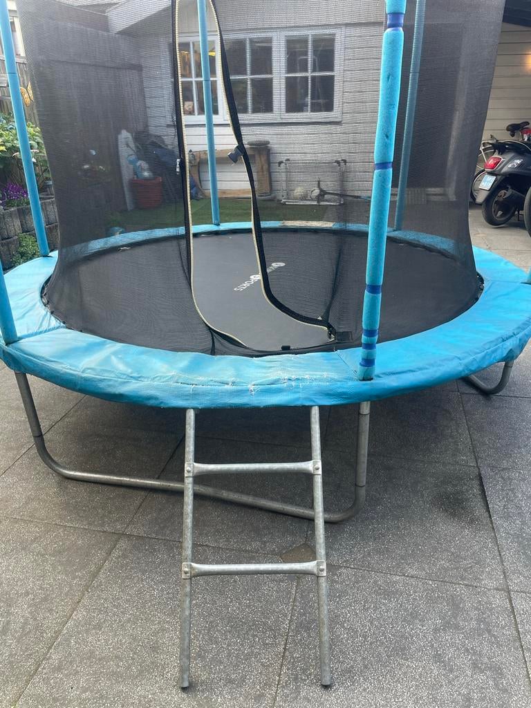 Trampoline Viking Sports Rond 2,50m met valnet en trap, Ophalen, Gebruikt