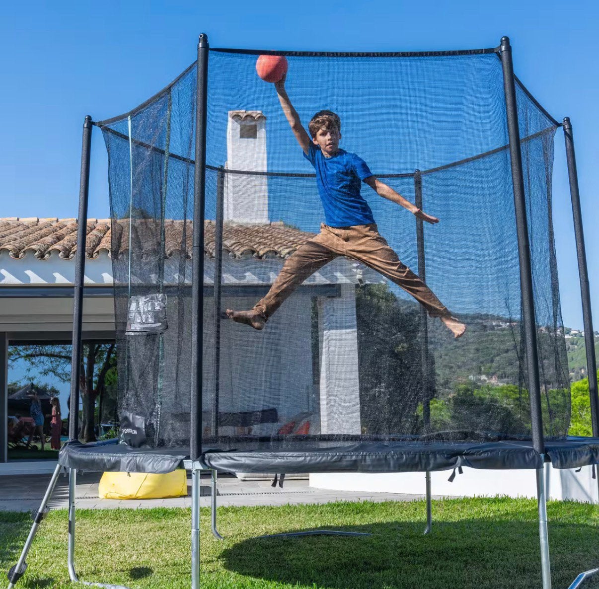 Nieuwe Domyos trampoline 300 cm + veiligheidsnet in doos, Ophalen, Nieuw
