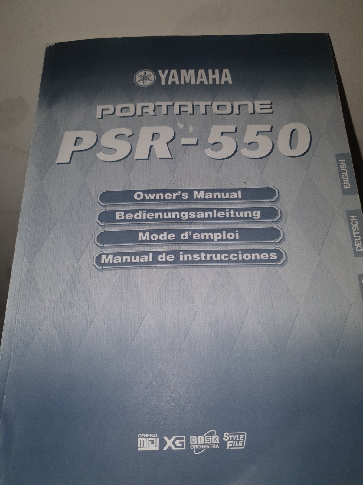 Papieren handleiding manual Yamaha PSR-550 keyboard, Muziek en Instrumenten, Ophalen of Verzenden, Gebruikt
