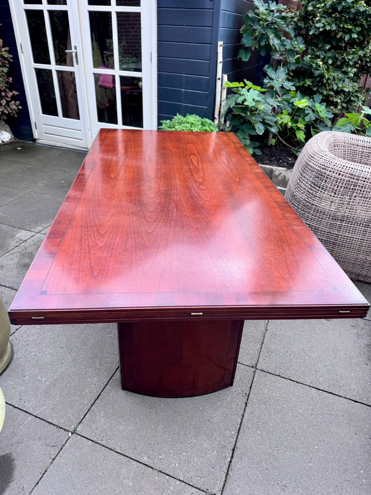 Gratis eettafel kersenhout, Ophalen, Gebruikt, 200 cm of meer, 50 tot 100 cm