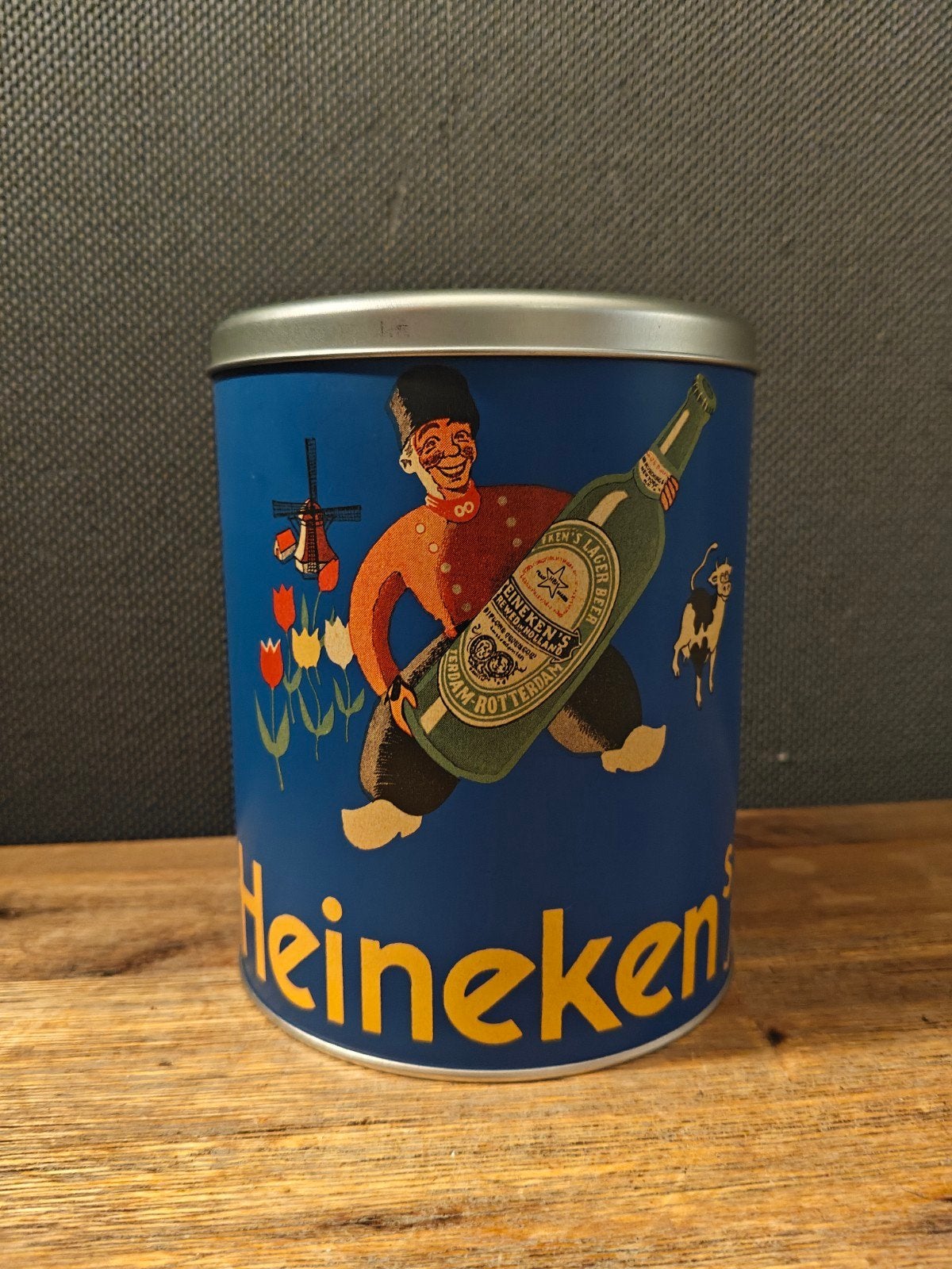 Heineken blik Kobus - Vintage design, Verzamelen, Ophalen of Verzenden, Zo goed als nieuw, Overige typen, Heineken